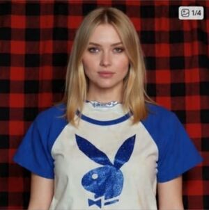 PLAYBOY Blue and White Tee